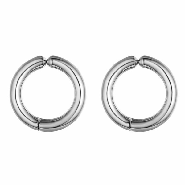 UDSALG__UDSALG___1 Par falske piercing ringe Titanium belagt 10 mm