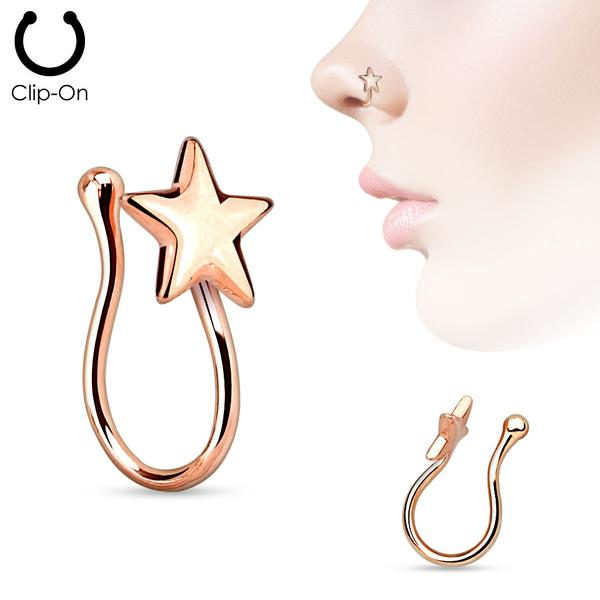 Clip On Stjärnformad "fake" näspiercing (4  val) 2 hematit