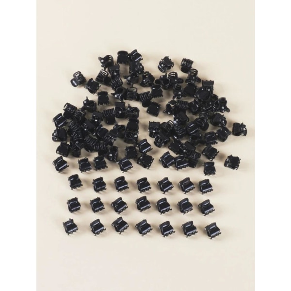 100 kpl. Pienet mustat hiusklipsit 13 mm.