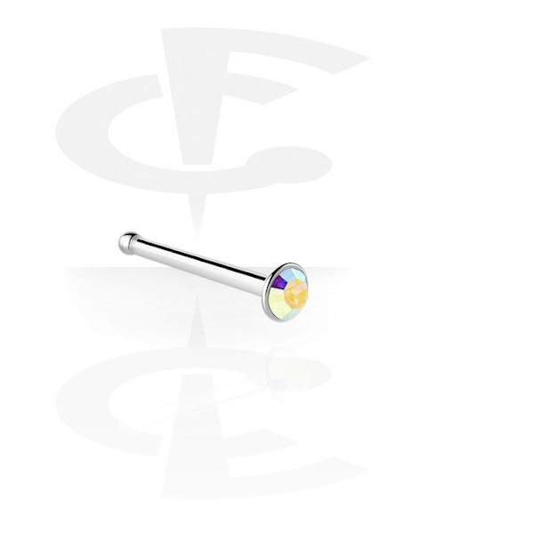 1Näspiercing i IP-pläterad 316L stål med 2,5 mm Rund AB CZ X 1