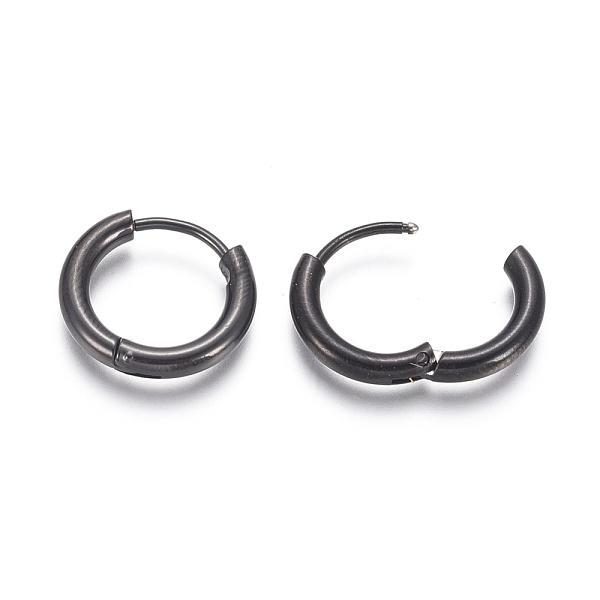Note 2 par 12-13 mm Hoops øreringe i sort 316L kirurgisk stål Black
