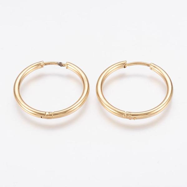 1 pari 20 mm Hoops-korvakoruja IP-pinnoitettua 316L kirurgista terästä 3 Guld