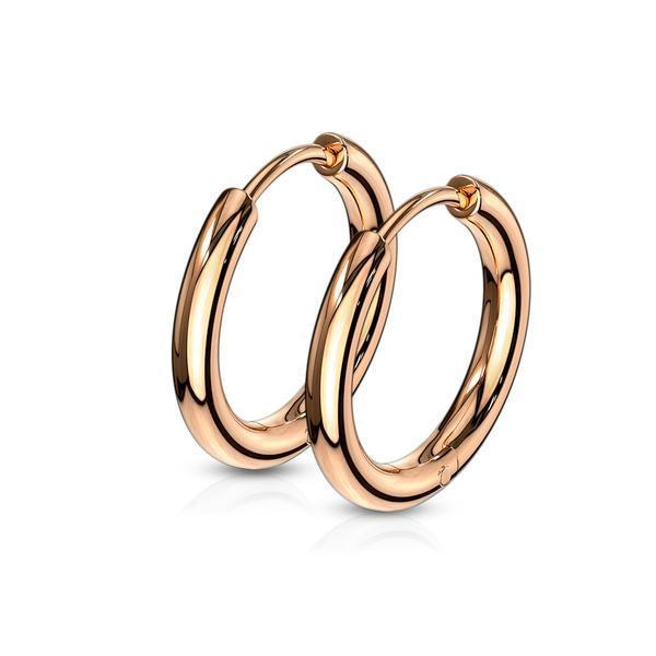 Obs 2 15 mm Hoops örhängen i Rödguldpläterad 316L  stål