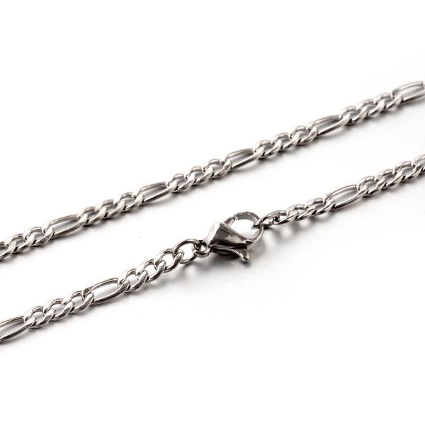 Figaro länk halsband i AISI 304 stål 60 cm. lång , 3 mm bred 4b62 | Fyndiq