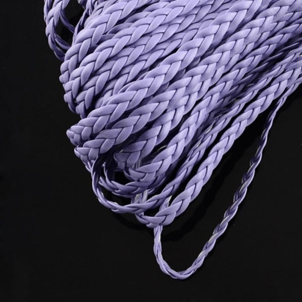 10 mt Fiskben Handflätad Lila PU-läder (konstläder) Purple