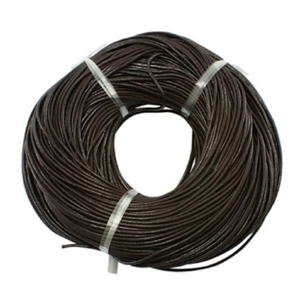 2 mt. kokosnöt brun läderrem 3 mm. tjock ,