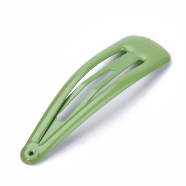 12 stk Grønn Emaljert klikk-klakk hårspenne 46,5x13mm