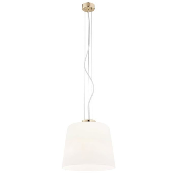 Pendellampe - Argon - BERKLEY - Mat Opal - Glas og messing - E27 - 110 cm