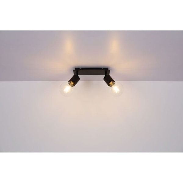 Globo - Spot loftlampe i metal Hermine - 2 pærer - Sort