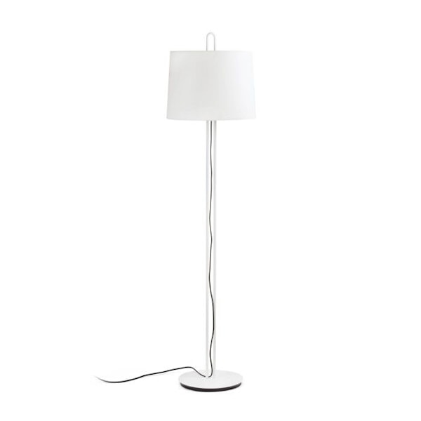 Lampestage - FARO - MONTREAL - Taperet Hvid Rund Skærm - E27 - 160 cm - Moderne Design NEGRO