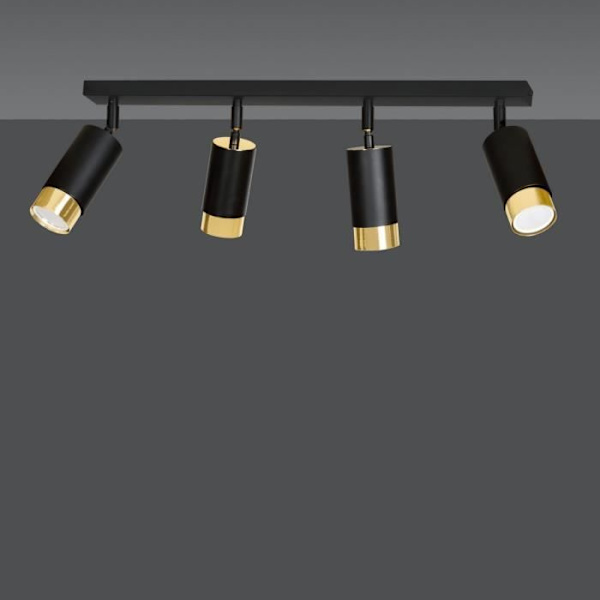 Emibig HIRO Hiro loftspotlysstang sort/guld 4x GU10