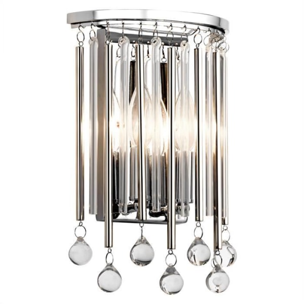 Væglampe - ELSTEAD LIGHTING - Kichler Piper - Poleret Chrome - Stål og Krystal - 2 E14 Pærer