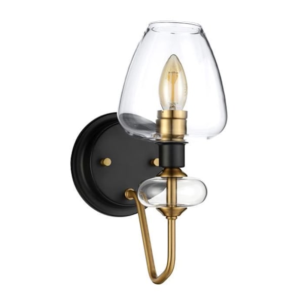 Væglampe - ELSTEAD LIGHTING - Armand - Ældret messing - Glas lampeskærm - Vintage