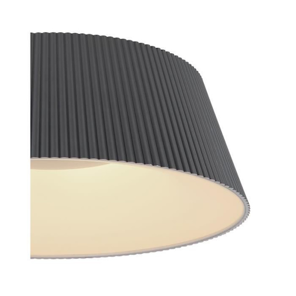 Taklampa i antracitmetall, opal antracit akryl, dimbar, Fjärrkontroll, Fixerbar färg, D:460, H:170, inkl. 1xLED 45W