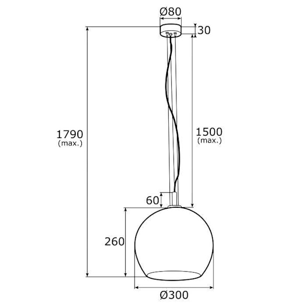 Argon OVIEDO Transparent Globe hængende loftslampe, Messing Stål