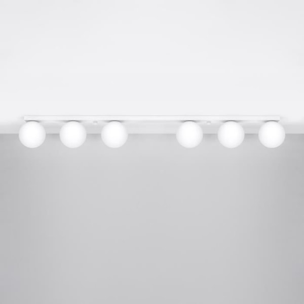 White Globe Loftslampe - SOLLUX - Yoli - 6 G9 LED pærer - 12W