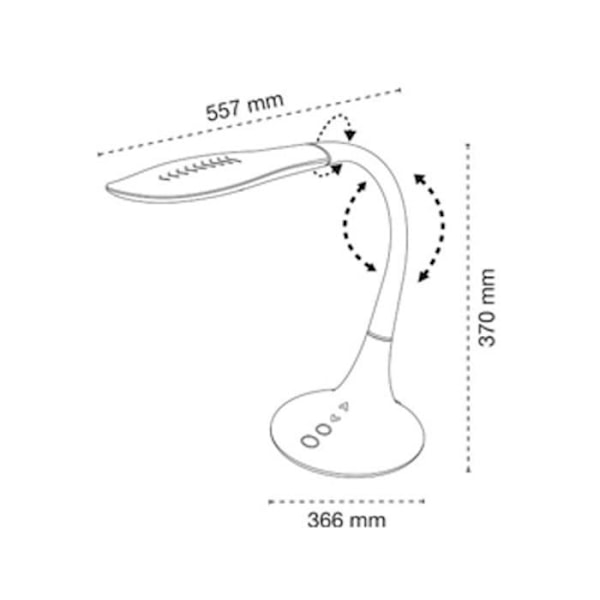 Skrivebordslampe - CRISTAL RECORD - CristalRecord - LED 10W - Hvid - Moderne design - Indendørs vit, silver