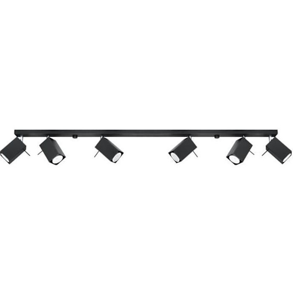 Modern LED-taklampa MERIDA 6L - Svart - SOLLUX - GU10 - 6 glödlampor - 40W - A++ - E Svart