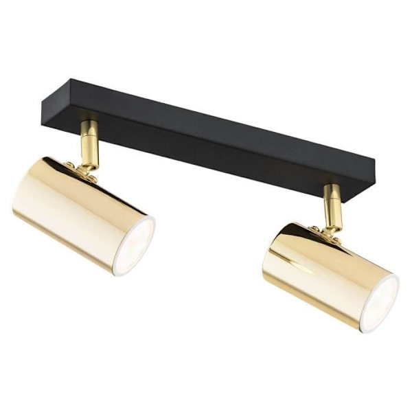 Twin Argon LAGOS loftsspot - stål messing, sort struktur - LED - 5W - GU10 Mässing, svart