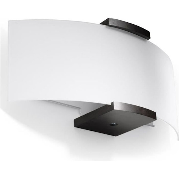 Vägglampa - SOLLUX - Emilio - Massivt trä - Opalglas - 2 st E14-lampor