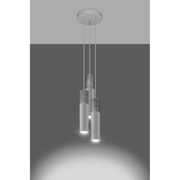 Sollux Lighting Borgio Cluster taklampa, grå, vit, 3x GU10