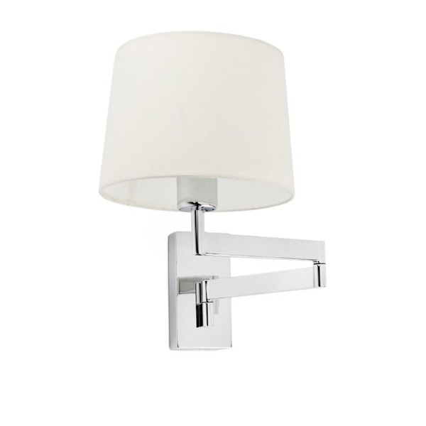 Vägglampa - Faro - ARTIS - Krom - E27 - Stål och textil - Inomhus GRÅ