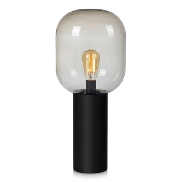 BROOKLYN bordlampe (H56cm) sort glas Sort
