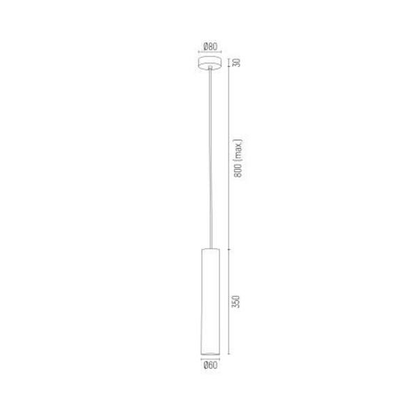 Plus Slim nedhængt loftslampe i messing og argonstål GOMERA - Sort - GU10