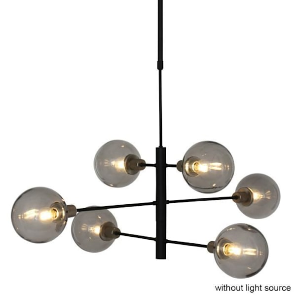 Sienna Constellation Multi-Arm upphängt taklampa matt svart, transparent grått glas