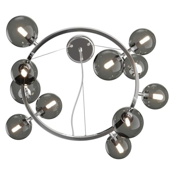 Moderne loftlampe - Maytoni - Dallas - 1 krom globe - Røgfarvet skygge - G9