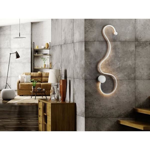 Schuller Grafos - Integrerad LED-vägglampa, matt vit