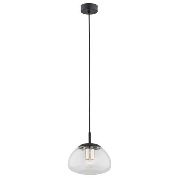 Loftlampe - Argon - TRINI - Globe 20cm - Mat Sort - Messingelementer - Glas