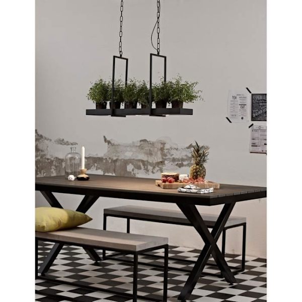 LED bar pendellampa - Bricka - 3 lampor - Svart metall Svart