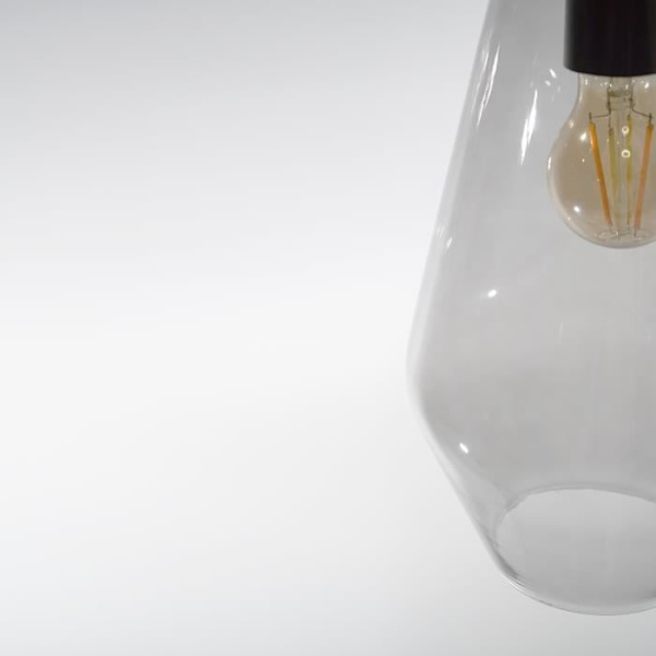 Upphängning - LILY - D170 - Glas - Metall - E27 - Nutida Design Rökt, svart