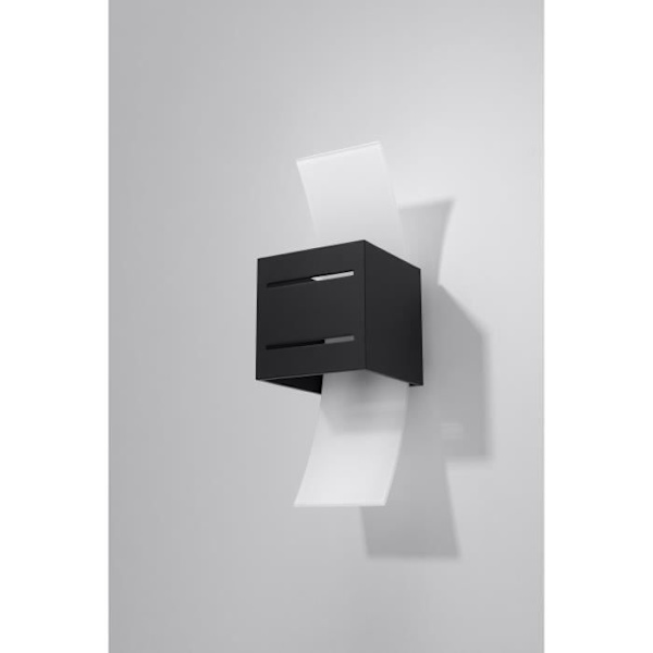 Väggapplikation - SOLLUX - LORETO - Aluminium/Glas - Svart - G9 LED