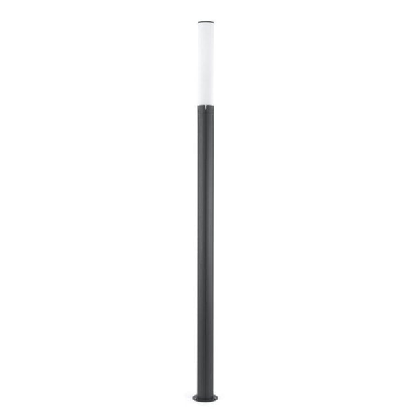 Sporvogn LED cylindrisk udendørs lygtepæl IP65 H250 cm - FARO BARCELONA - Grå - Hvid og antracit - Urban Sort, Hvid
