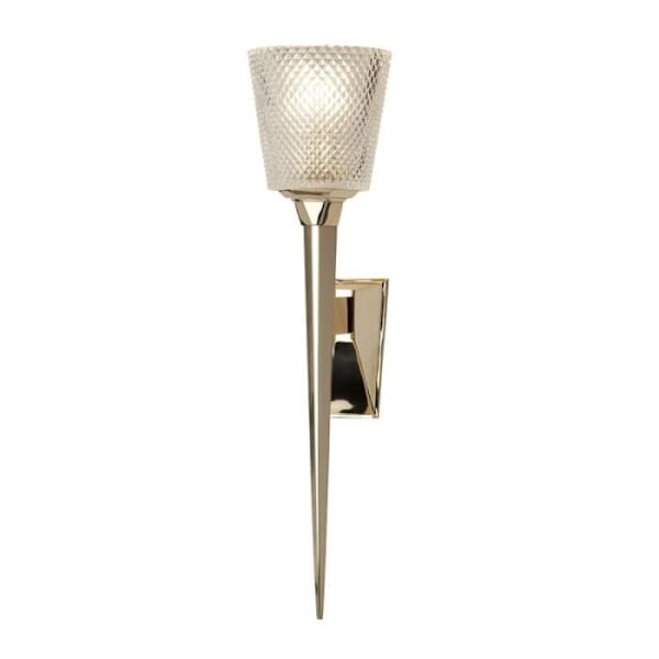 Væglampe til badeværelse - Verity - Poleret guld - Glas - 1 pære - Moderne design