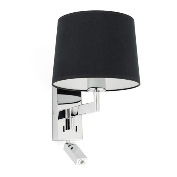 Læselygte - Faro - ARTIS - Vægmontering - Krom - E27 - 39 cm Sort, Krom