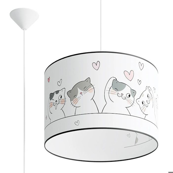 Hängande lampa - Sollux Lighting - Cat 40 - Vit/multifärgad - LED - 40x40x95 cm vit/flerfärgad