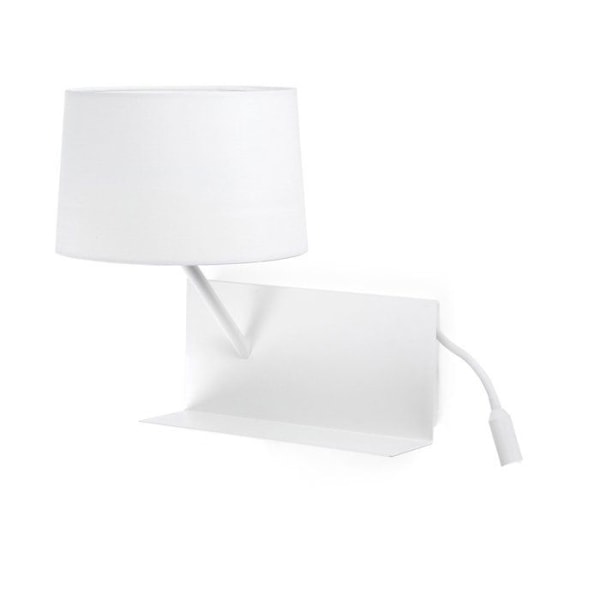 Läsvägglampa - Faro Barcelona - Handy - Stål - Textil - Vit Vit