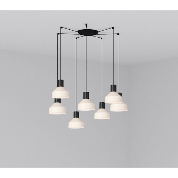 Taklampa - FARO - KOMBO - Beige - E27 - Stål - 7 ljus CROMAD