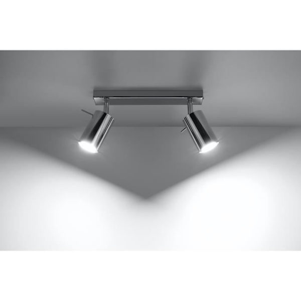 RING 2 GU10 LED Loftslampe Modern Loft BOHO Design Korridor - Krom
