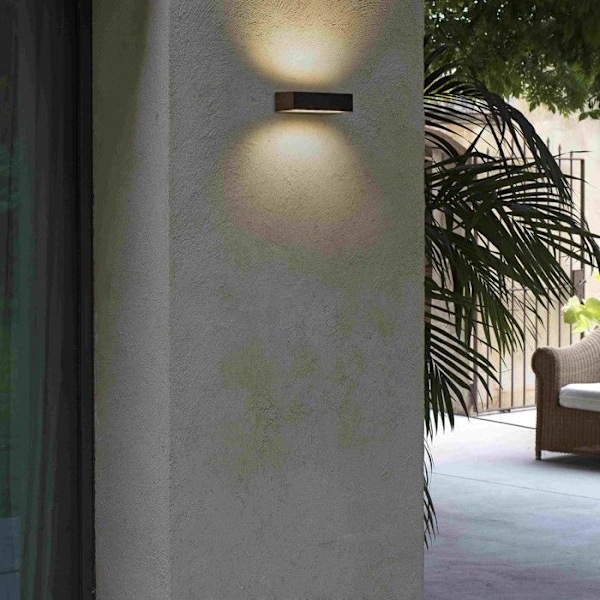 LED utomhusvägglampa Faro Doro Rust Aluminium 71902 - Trädgård Rostfärgad