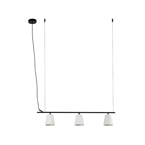 Taklampa hängande - Faro - STUDIO - 3 stänger - Matt vit - E14 - 8W NEGRO