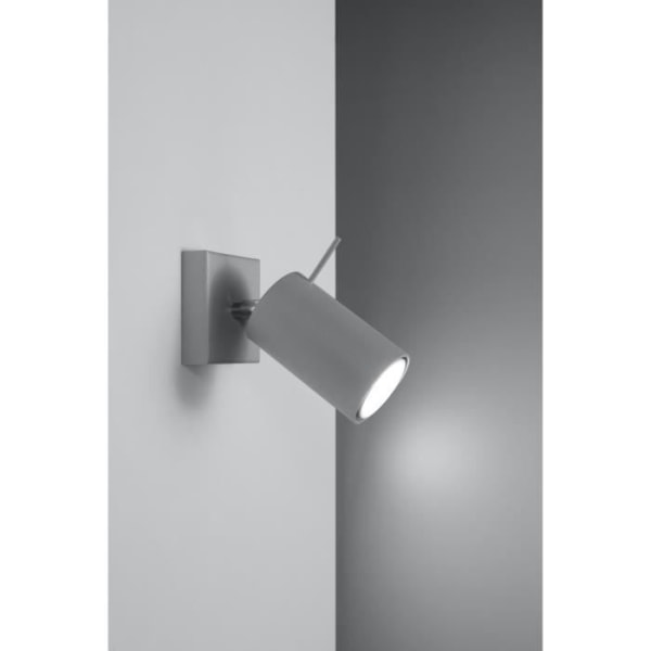 LED Væglampe RING SPOT GU10 - SOLLUX - Grå - Moderne Loftdesign