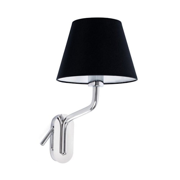 Faro ETERNA Lige krom bordlampe med sort skærm og læselampe Sort, Krom