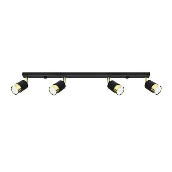 Sollux Lighting Nero Takstrålkastare, svart/guld, 4x GU10