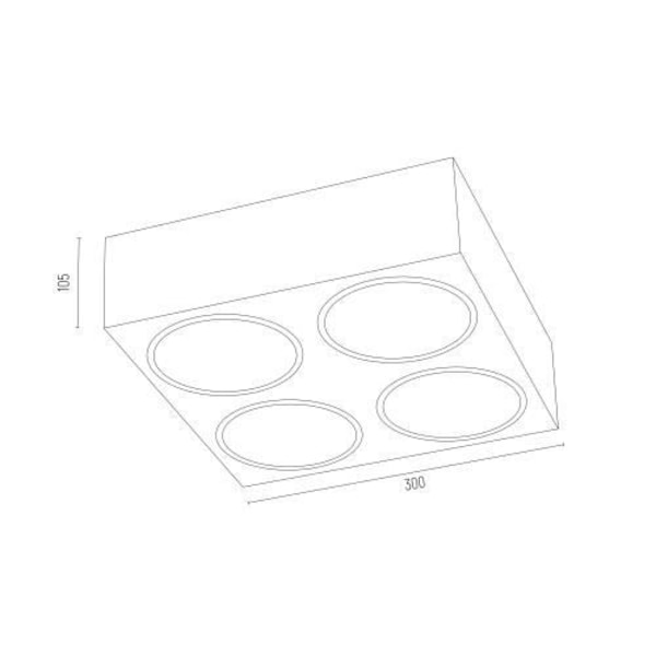 Argon RODOS White Quad overflademonteret downlight struktur