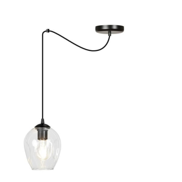 Emibig LEVEL Level Slim svart glaskupoltaklampa med klarglasskärm, 1x E27
