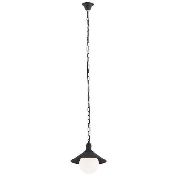 Hængelampe - Argon - ERBA - Sort Struktur - Glas - IP44 - E27